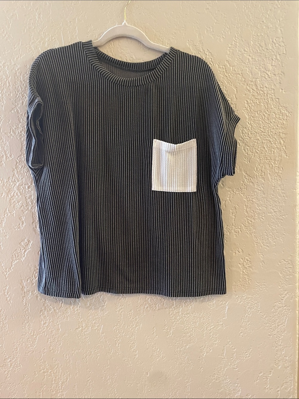 Kids Short Sleeve Black & White Pocket Tee
